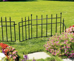 Panacea 37 in. L X 27 in. H Steel Black Garden Fence