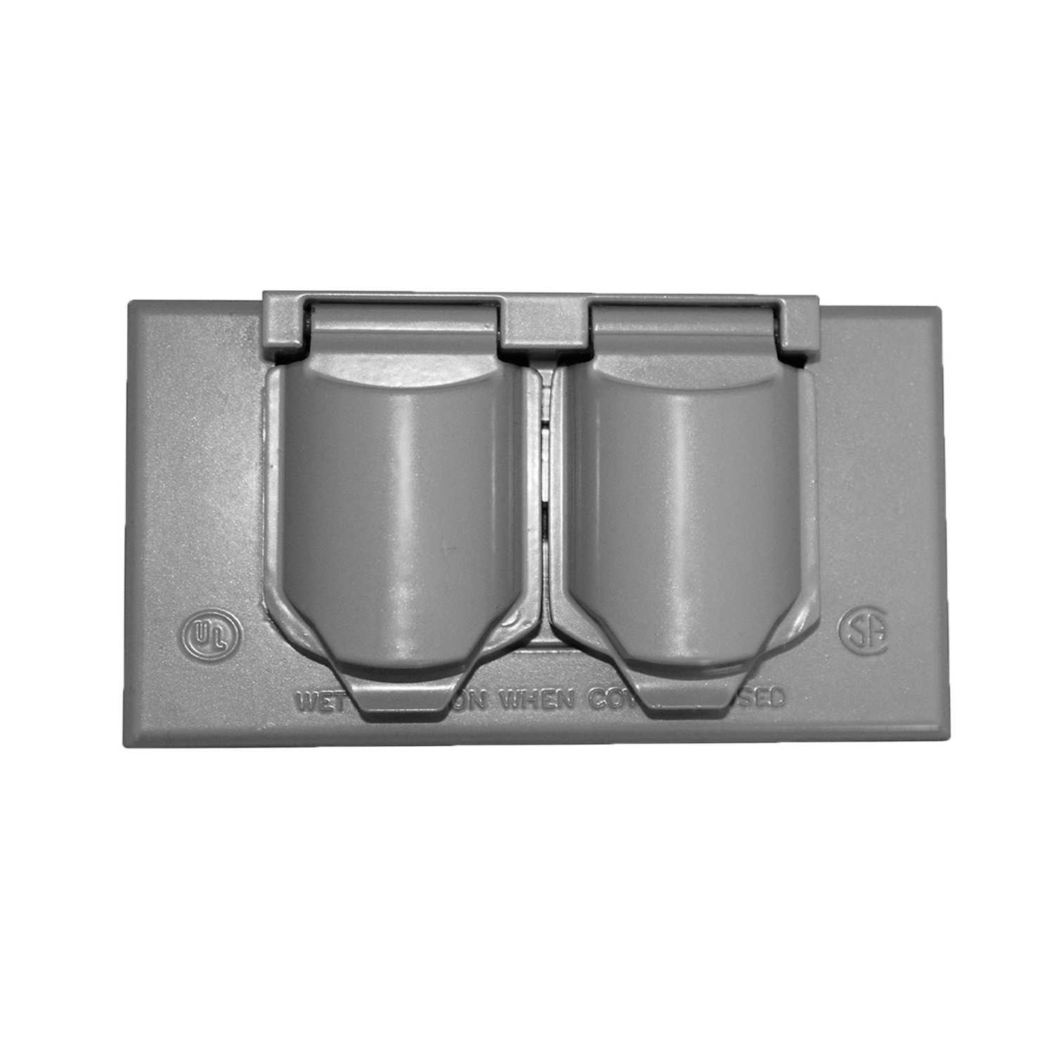 Sigma Electric Rectangle Metal 1 Gang Horizontal Duplex Cover For