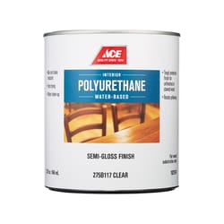 Ace Semi-Gloss Clear Water-Based Polyurethane Wood Finish 1 qt
