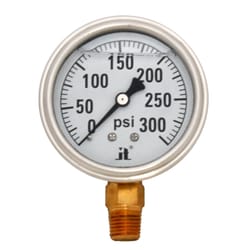 Zenport 2.5 in. ABS Plastic Glycerin Filled Pressure Gauge 300 psi