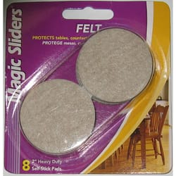 Magic Sliders Felt Self Adhesive Protective Pads Oatmeal Round 2 in. W X 2 in. L 8 pk