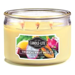 Candle Lite Yellow Tropical Fruit Medley Scent Candle 10 oz