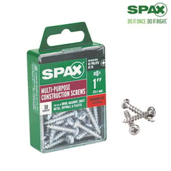 SPAX No. 8 X 1 in. L Phillips/Square Zinc-Plated Multi-Material Screw 30 pk