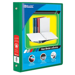 Bazic Products 1.5 in. W X 10.39 in. L 3-Ring Green View Binder