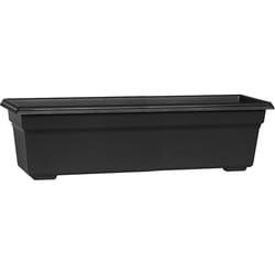 Novelty 6.4 in. H X 23.8 in. W X 8 in. D Plastic Countryside Flowerbox Flower Box Black