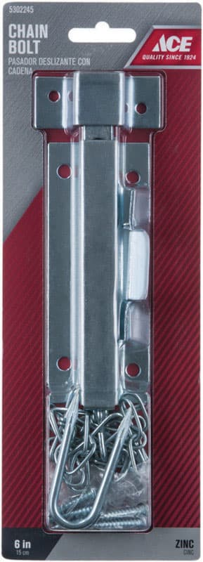Ace 6 in. L Zinc Chain Bolt - 01-3044-210 - Door Hardware  sku 01-3044-210