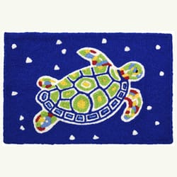 Jellybean 20 in. W X 30 in. L Multi-Color Painted Turtle Polyester Accent Rug