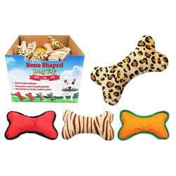 Diamond Visions Assorted Bone Squeak Dog Toy 1 pk