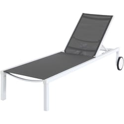 Mod Peyton White Aluminum Frame Armless Sling Chaise Lounge