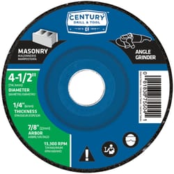 Century Drill & Tool 4-1/2 in. D X 7/8 in. Masonry Grinding Wheel