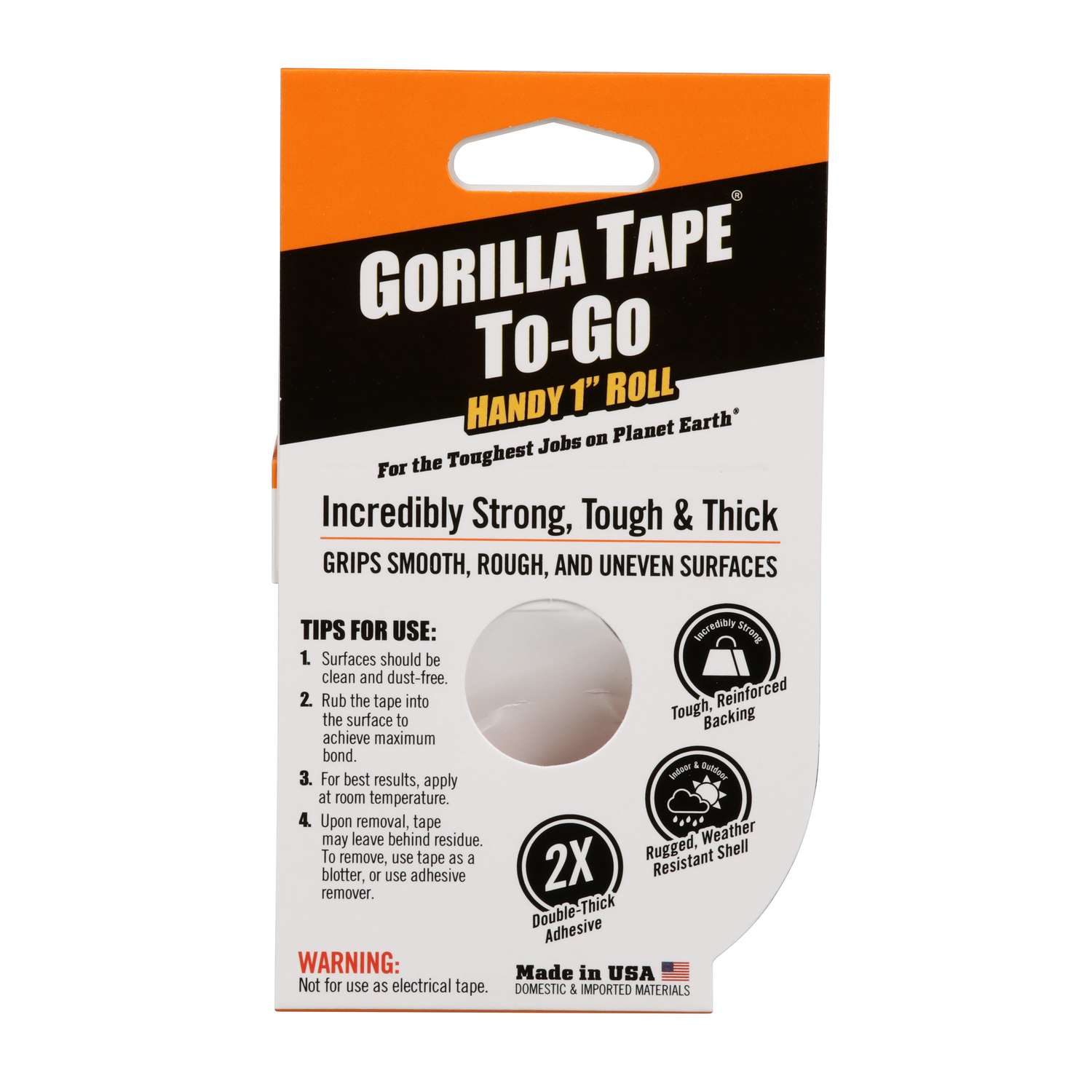 Gorilla Heavy Duty Mounting Tape 1-in x 5-ft Double-Sided Tape at