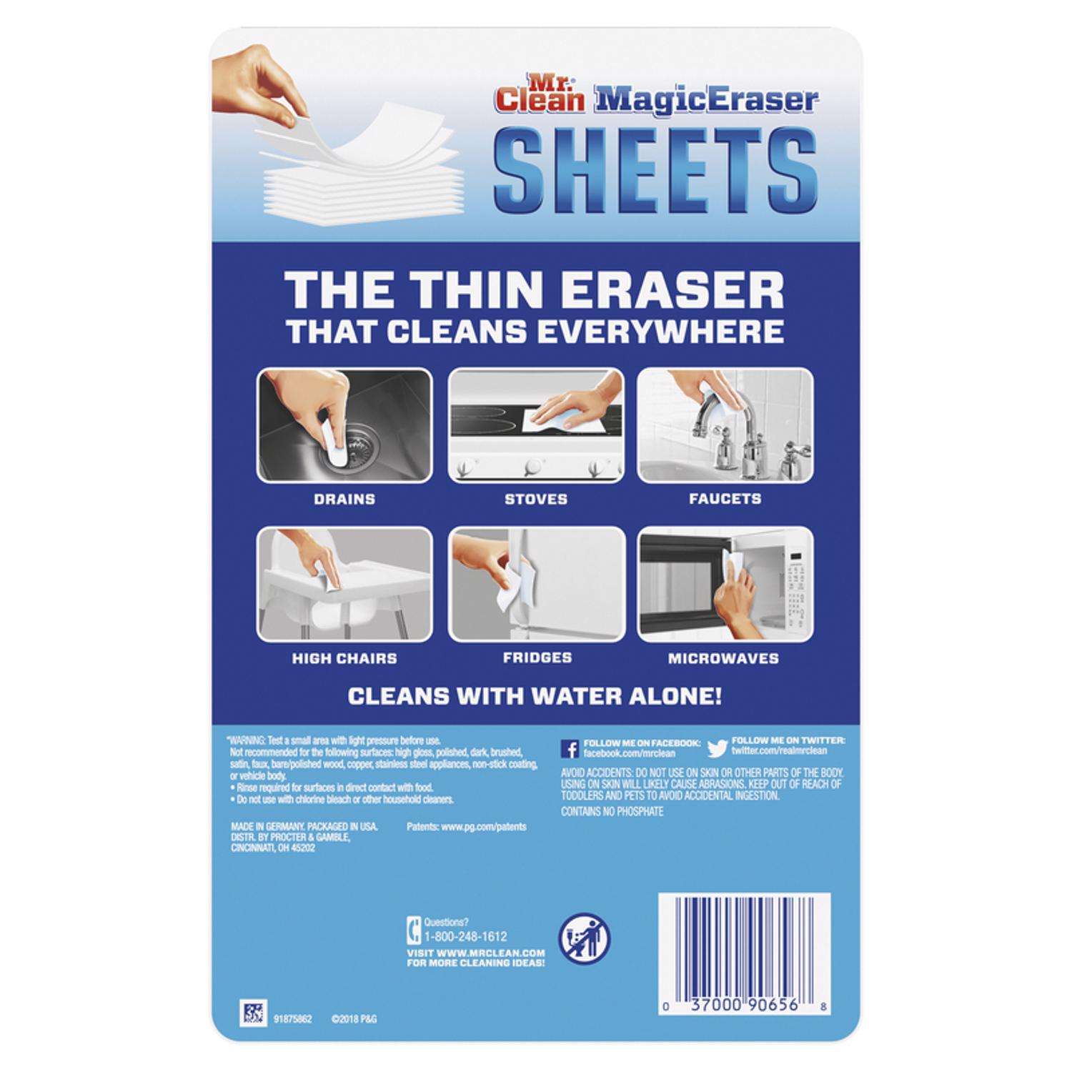 Mr. Clean Sheets Non-Scratch Magic Eraser For Multi-Purpose 5.7 in