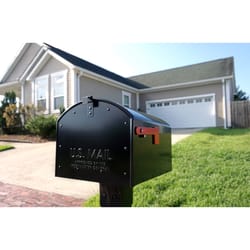 Architectural Mailboxes Storehouse Galvanized Steel Post Mount Black Mailbox