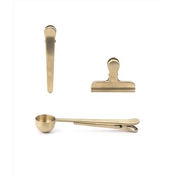 Kikkerland Design Gold Stainless Steel Clip Set