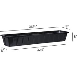 Novelty Poly Pro 5 in. H X 36 in. W X 8 in. D PP Plastic Poly Pro Flower Box Black