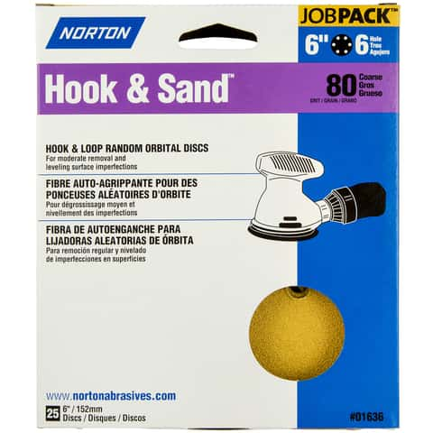 Ace 5 in. Aluminum Oxide Hook and Loop Sanding Disc 80 Grit Medium