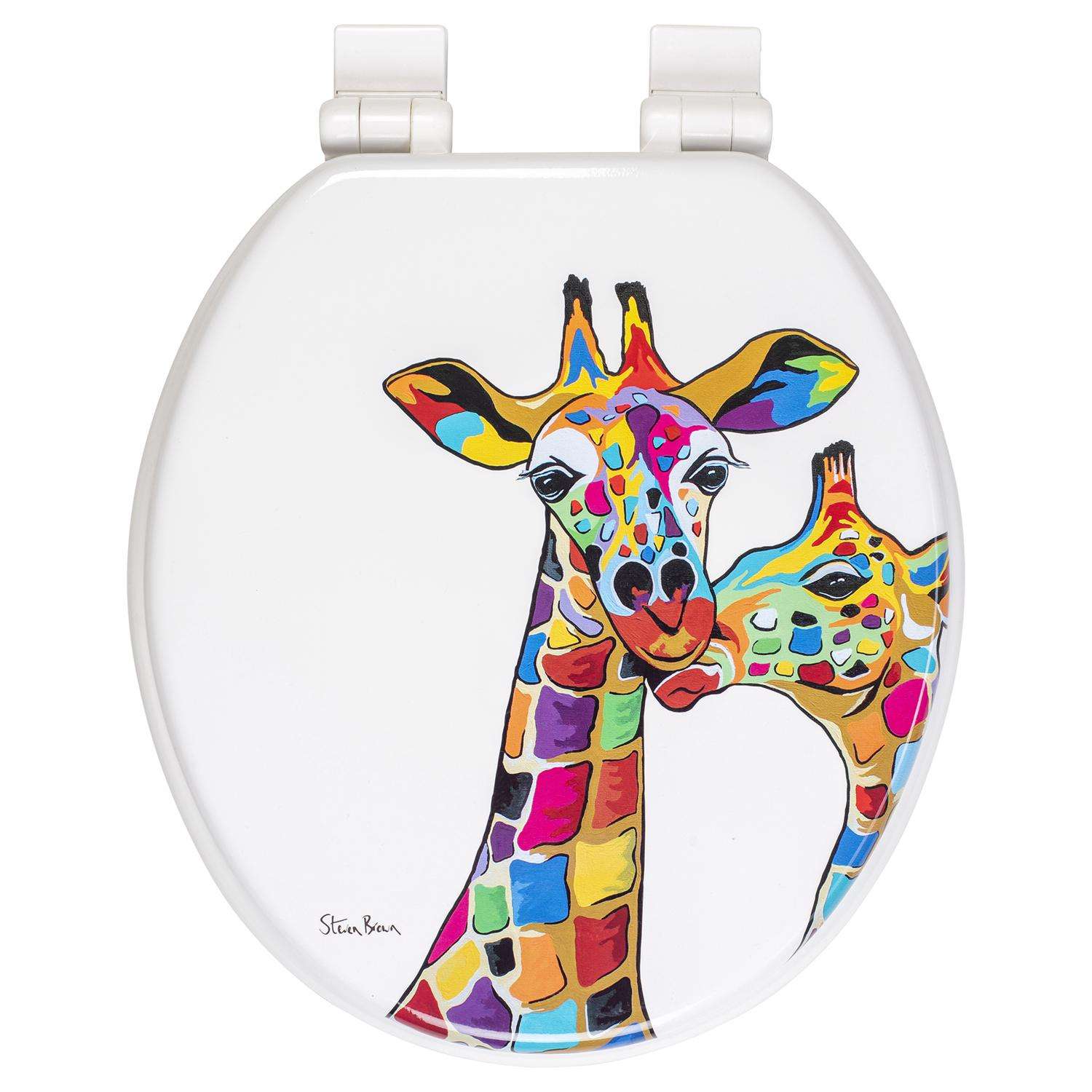 Croydex Francie & Josie McZoo Slow Close Round White Molded Wood Toilet