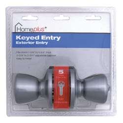 Home Plus Satin Chrome Entry Lockset 1-3/4 in.