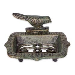 Zingz & Thingz Gold/Green Cast Iron Soap Dish