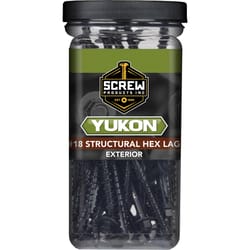 Screw Products, Inc. YUKON #18 in. X 4 in. L Hex Black Steel Lag Screw 50 pk