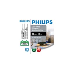 Philips 40 W T12 1.5 in. D X 48 in. L Fluorescent Tube Light Bulb Cool White Linear 4100 K 2 pk