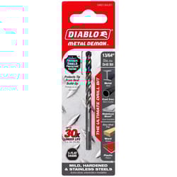 Diablo Metal Demon 13/64 in. X 3.4 in. L Stainless Steel Drill Bit 3-Flat Shank 1 pc