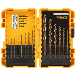 DeWalt High Speed Steel Pilot Point Drill Bit Set Straight Shank 14 pc