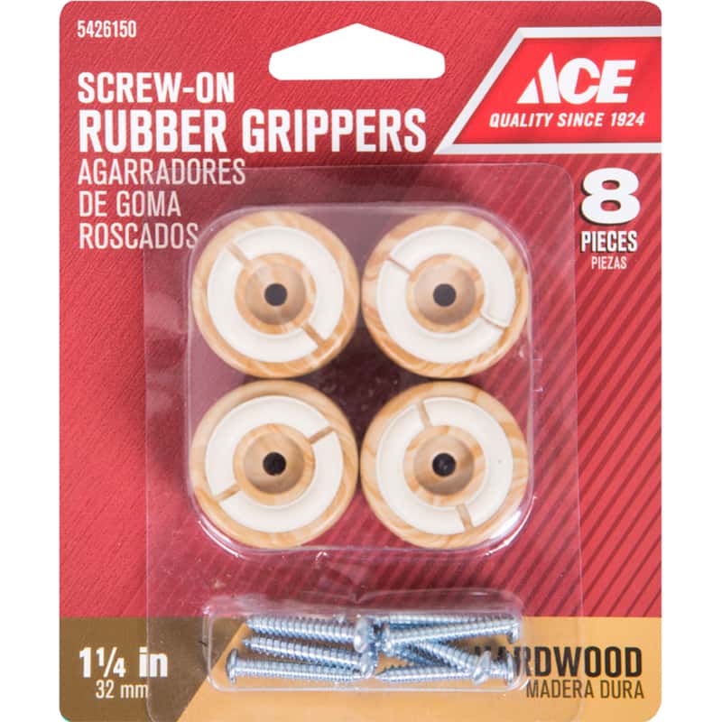 Ace Rubber Caster Cup Brown Round 11/4 in. W 8 pk Ace Hardware