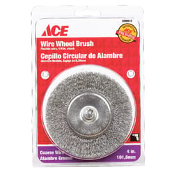 Ace 4 in. Crimped Wire Wheel Brush Steel 4500 rpm 1 pc