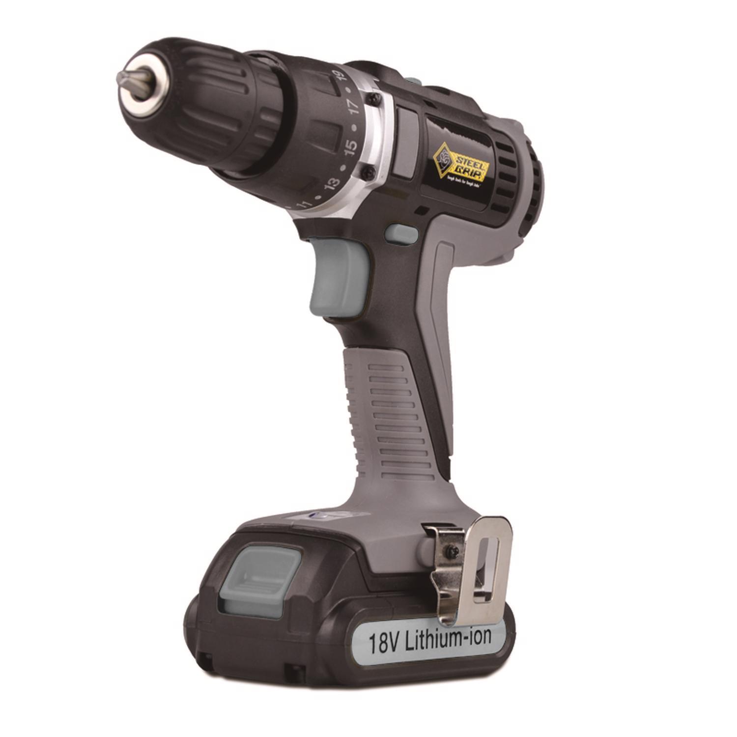 Steel Grip 18 V 3/8 in. Cordless Drill Kit Hl-dt09