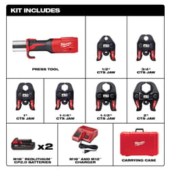 Milwaukee M18 7/8 in. Press Tool Kit 14.17 in. L Black/Red 10 pc