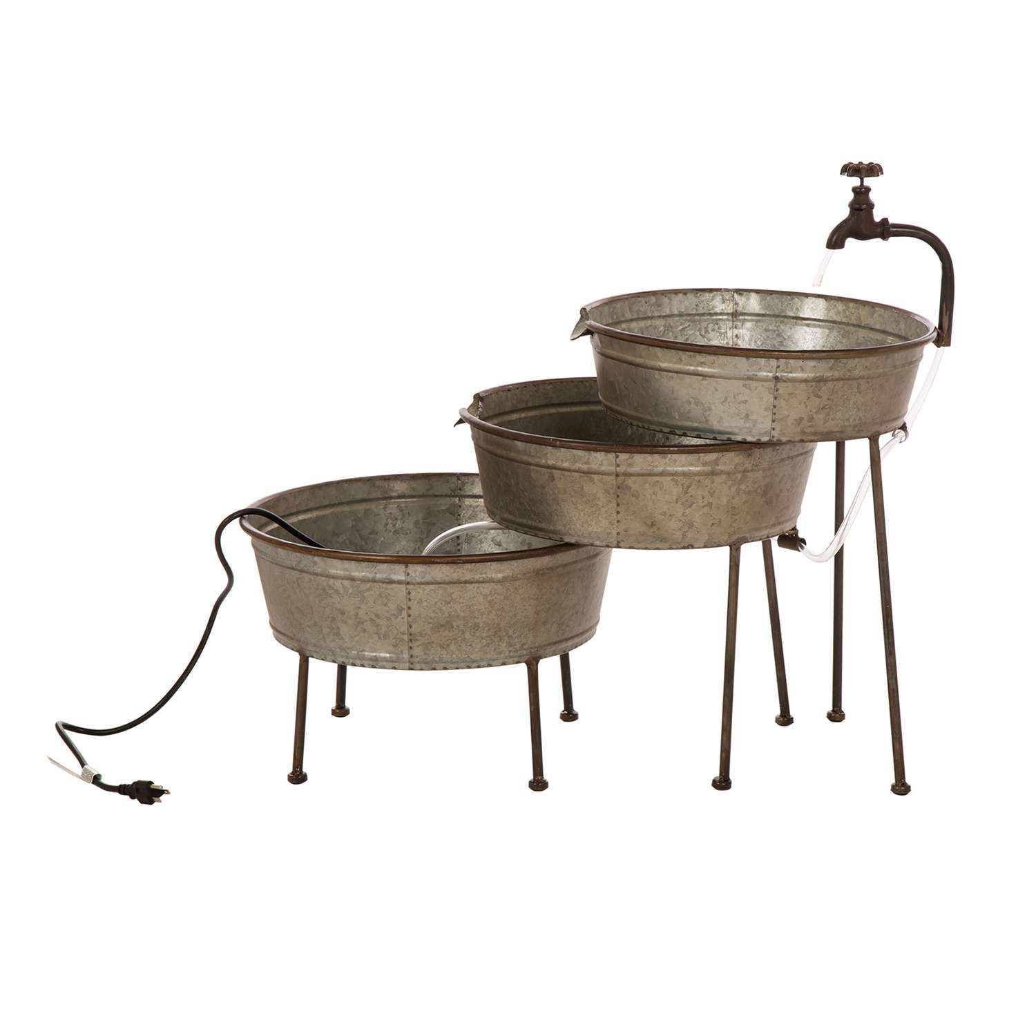 Glitzhome Metal Silver 25.5 in. H Fountain Ace Hardware