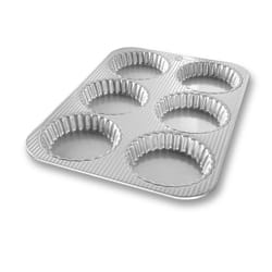 USA Pan 11 in. W X 15 in. L Mini Fluted Tart Pan Silver