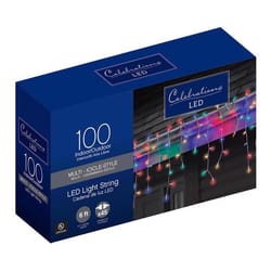 Celebrations Blue LED Mini Multicolored 100 ct Icicle Christmas Lights 5.67 ft.