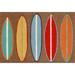 Liora Manne Frontporch 1.67 ft. W X 2.5 ft. L Multi-color Surfboards Polyester Accent Rug