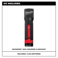 Milwaukee 325 lm Black/Red LED Focusing Flashlight AAA Battery