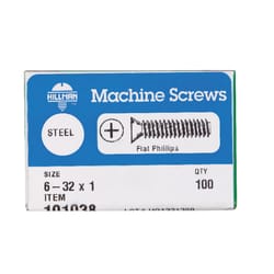 HILLMAN No. 6-32 X 1 in. L Phillips Flat Head Zinc-Plated Steel Machine Screws 100 pk