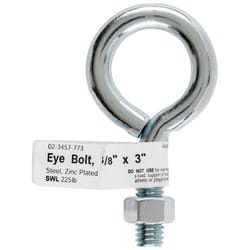 Hampton 3/8 in. X 3 in. L Zinc-Plated Steel Eyebolt Nut Included