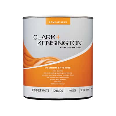 Clark+Kensington Semi-Gloss Designer White Premium Paint Exterior 1 qt ...