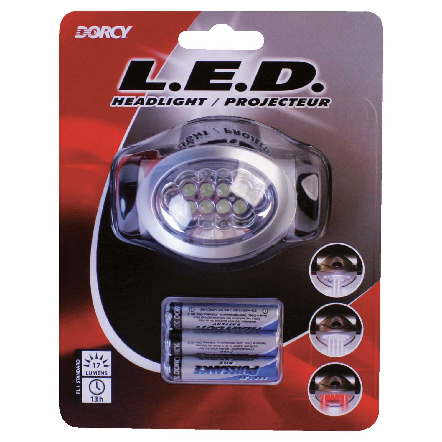 Dorcy 17 lumens Black LED Headlight AAA Battery Ace Hardware