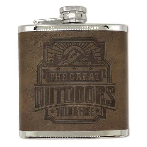 Top Shelf Flasks 6 Piece Upgraded Hip Flasks, 6 oz.