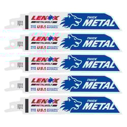 Lenox METALWOLF 6 in. Bi-Metal WAVE EDGE Reciprocating Saw Blade 14 TPI 5 pk