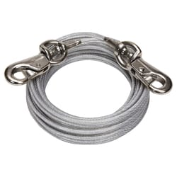 Boss Pet Silver Twin-Swivel Vinyl Coated Cable Dog Tie Out X-Large