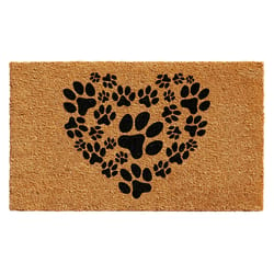 Home & More 1.42 W X 2.42 L Brown Heart Paws Coir Door Mat