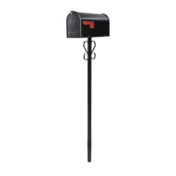 Gibraltar Mailboxes 52.1 in. Powder Coated Black Steel Mailbox Post