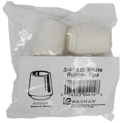 Softtouch Rubber Table/Chair Leg Tip White Round 3/4 in. W X 1.5 in. L 4 pk