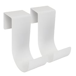 MIDE Products 6 in. L Powder Coated White Aluminum Short Slip-On Hook 25 lb. cap. 2 pk