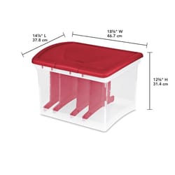 Sterilite Clear/Red Light Storage Bag 12.38 in. H X 18.38 in. W X 14.88 in. D