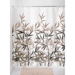 InterDesign Anzu 72 in. H X 72 in. W Black/Tan Natural Bamboo Shower Curtain Polyester