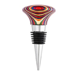 Totally Bamboo Marrakesh Multicolored Stainless Steel/Wood Bottle Stopper